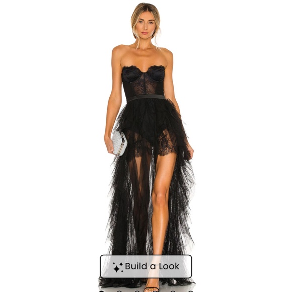 For love & lemons revolve bustier gown black xs - Picture 1 of 5